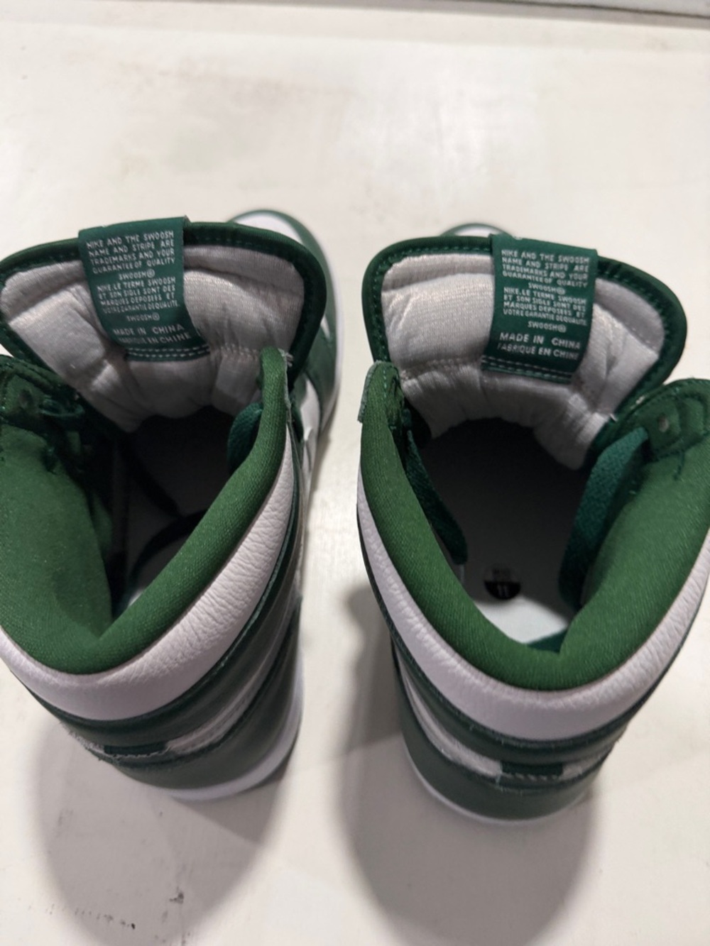 Nike Air Jordan 1 Mid White Green with Silver Swoosh - Picture 2 of 6